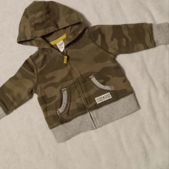 Carter's Other - 5 for $10 Carter's Green Camo & Gray Zip Up Hoodie